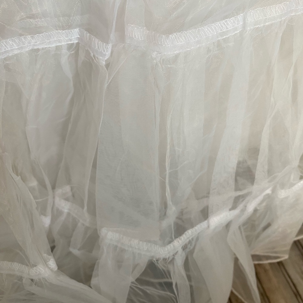 - White tulle slip tiered ruffle for 50's fit flare skirt - Picture 2 of 6